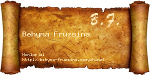 Behyna Fruzsina névjegykártya